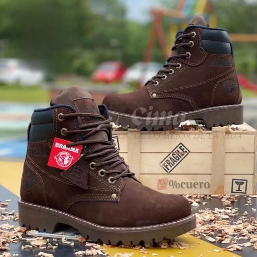 Botas Brahma de Cuero Premium - Resistencia Real Para Hombres Que No Paran