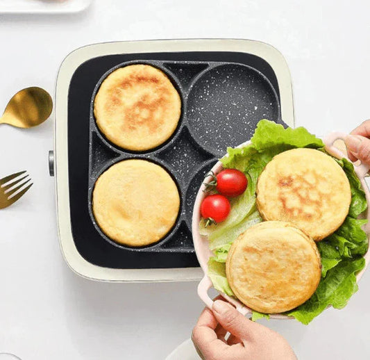 Sartén Antiadherente 4 en 1 con Compartimentos Inteligentes – ¡Rapidez, practicidad y ahorro en una sola sartén!