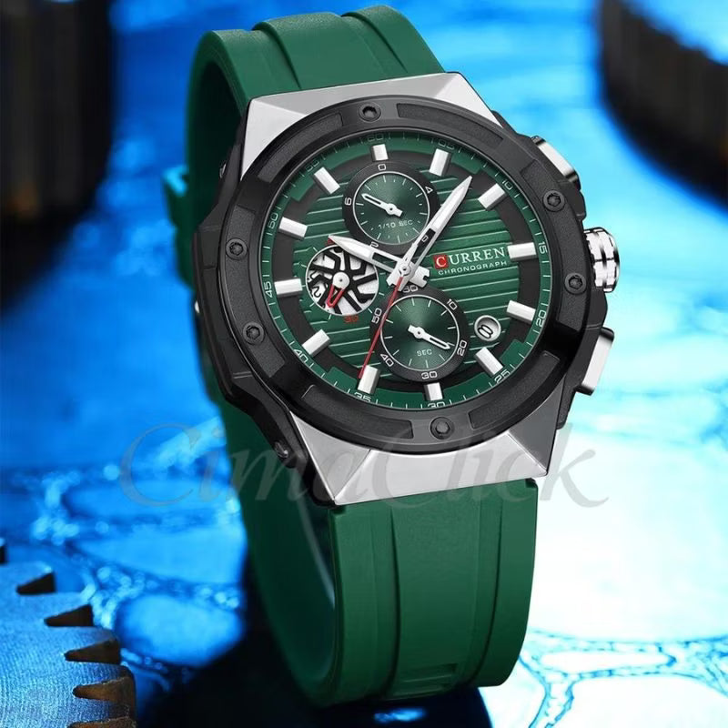 Reloj Curren 8462 Cronógrafo Deportivo de Silicona – Diseño Premium para Hombre