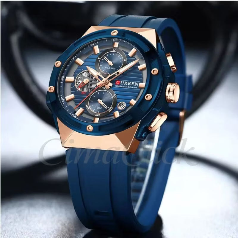 Reloj Curren 8462 Cronógrafo Deportivo de Silicona – Diseño Premium para Hombre