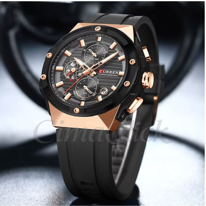 Reloj Curren 8462 Cronógrafo Deportivo de Silicona – Diseño Premium para Hombre