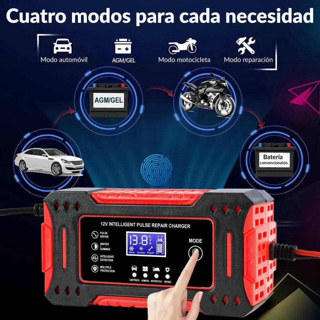 Cargador Inteligente 12V con Reparación por Pulso