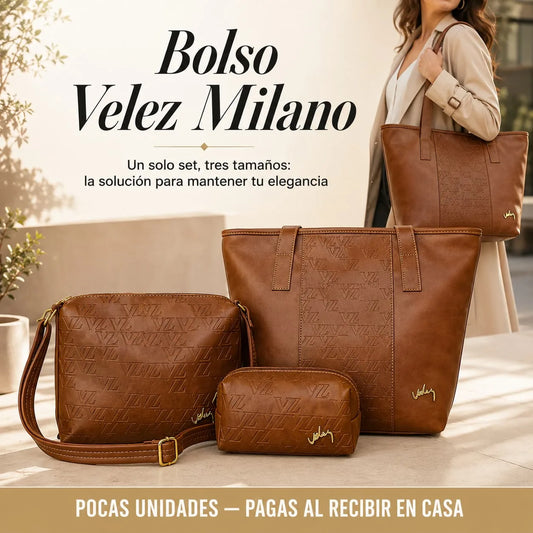 Kit de 3 Carteras de cuero Velez Milano