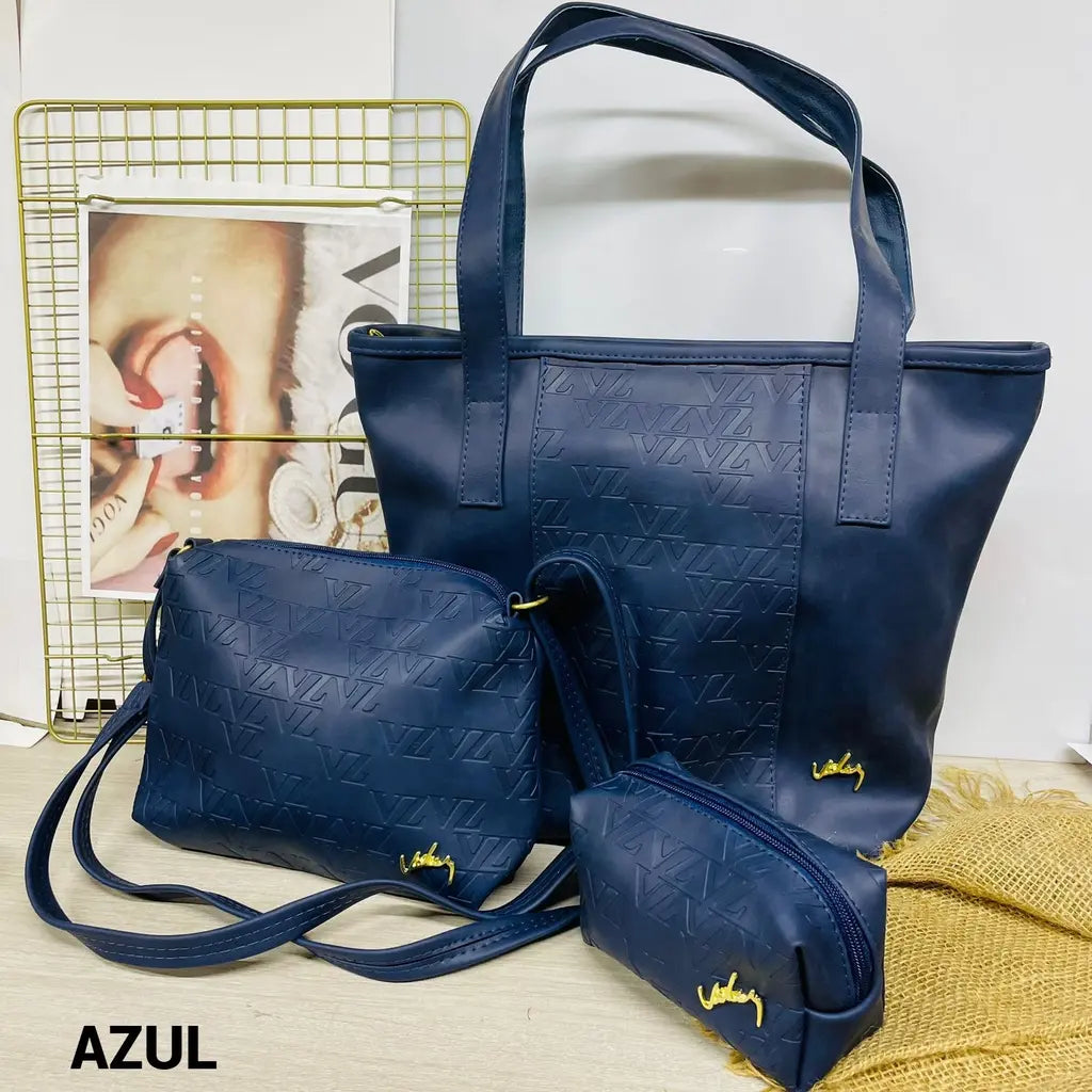 Trio de Carteras en Cuero Dama
