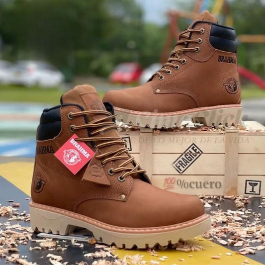 Botas Brahma de Cuero Premium - Resistencia Real Para Hombres Que No Paran