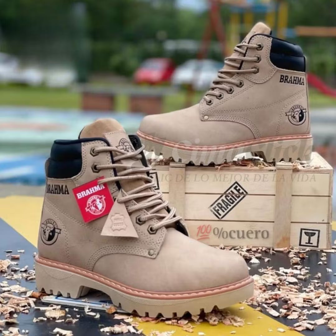 Botas Brahma de Cuero Premium - Resistencia Real Para Hombres Que No Paran