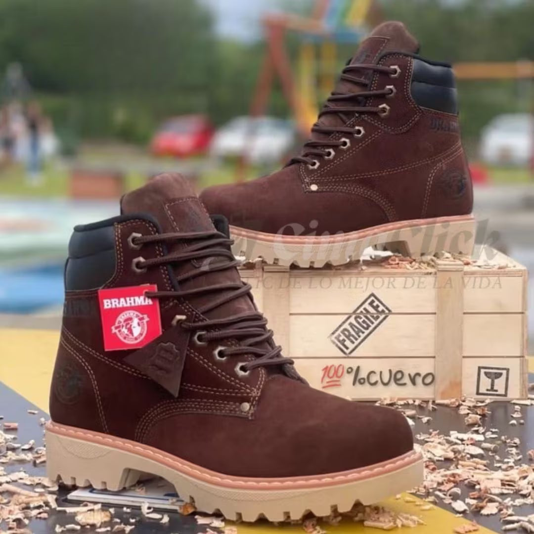 Botas Brahma de Cuero Premium - Resistencia Real Para Hombres Que No Paran