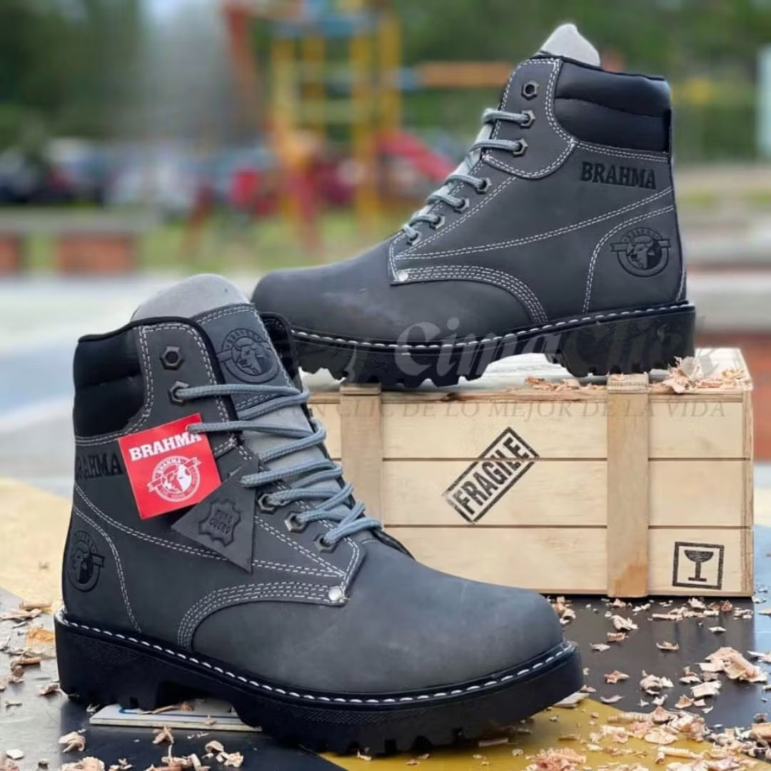 Botas Brahma de Cuero Premium - Resistencia Real Para Hombres Que No Paran