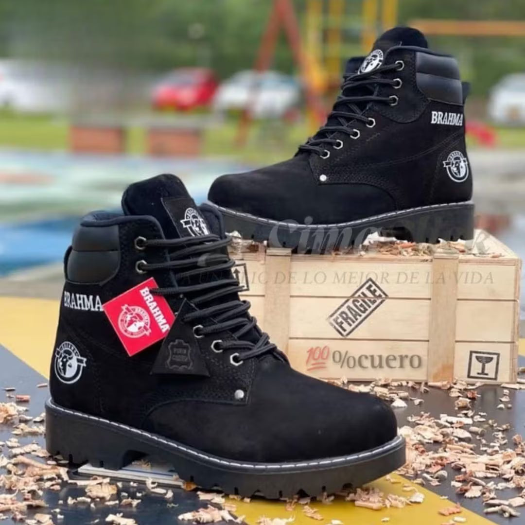 Botas Brahma de Cuero Premium - Resistencia Real Para Hombres Que No Paran