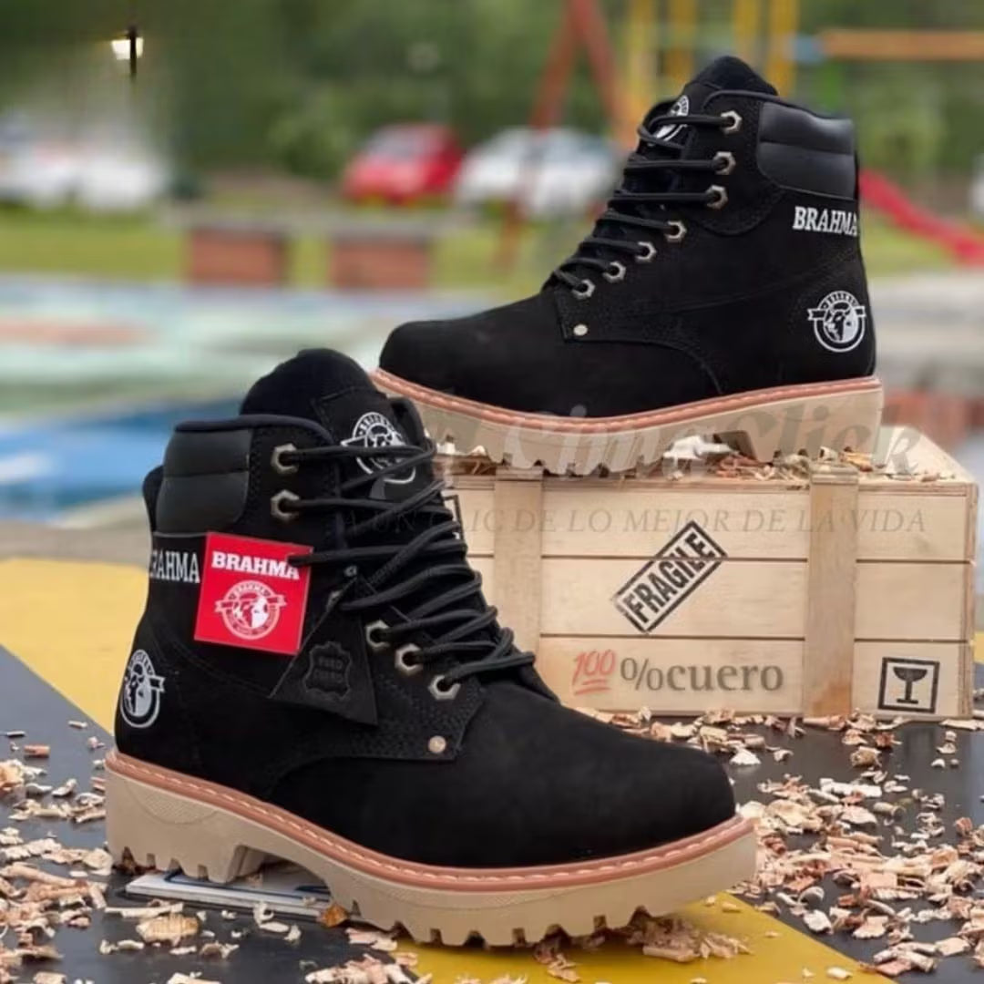 Botas Brahma de Cuero Premium - Resistencia Real Para Hombres Que No Paran