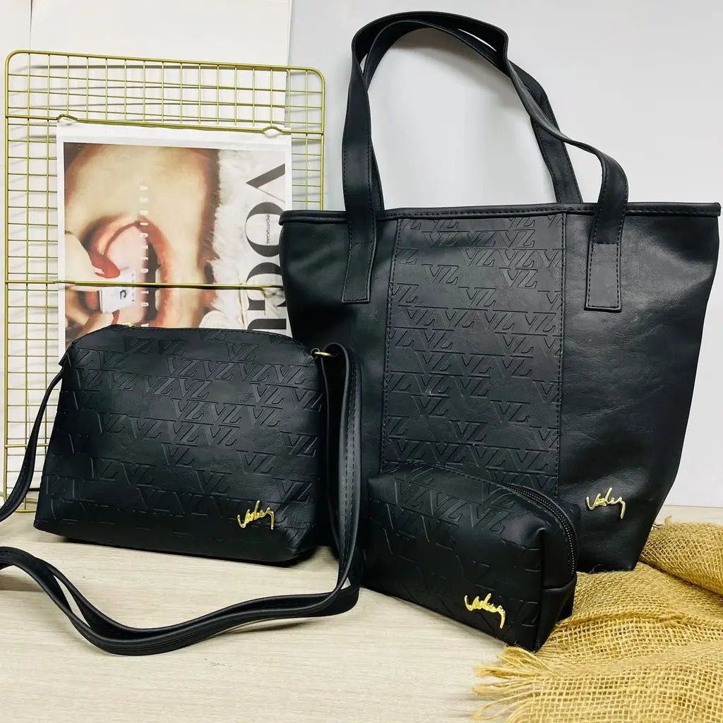 Trio de Carteras en Cuero Dama