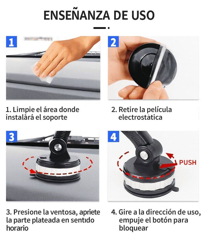 Soporte Celular 3-en-1 con Ventosa Súper Fuerte – No se Suelta